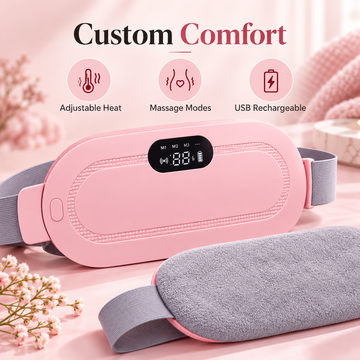 Rechargeable Heating & Massage Belt – Adjustable Warmth, Vibration Modes and Digital Display