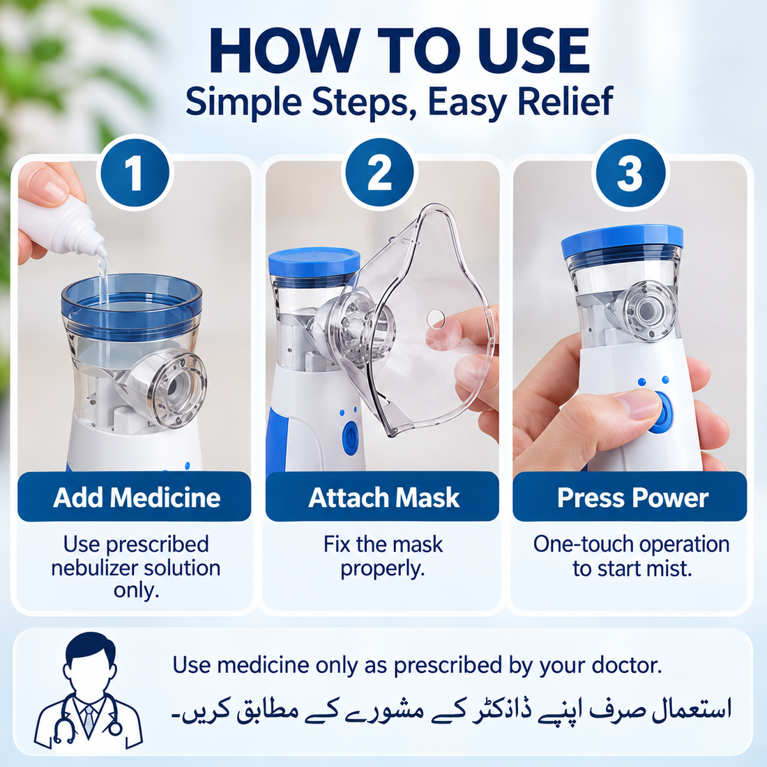 Portable Handheld Nebulizer for Adults & Children