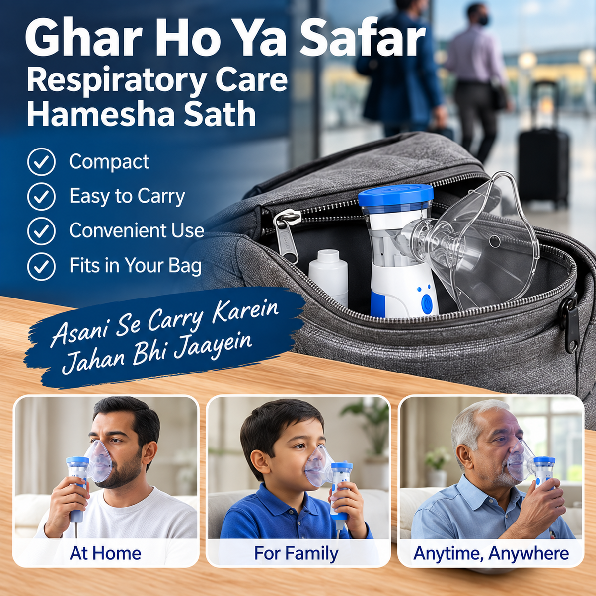 Portable Handheld Nebulizer for Adults & Children