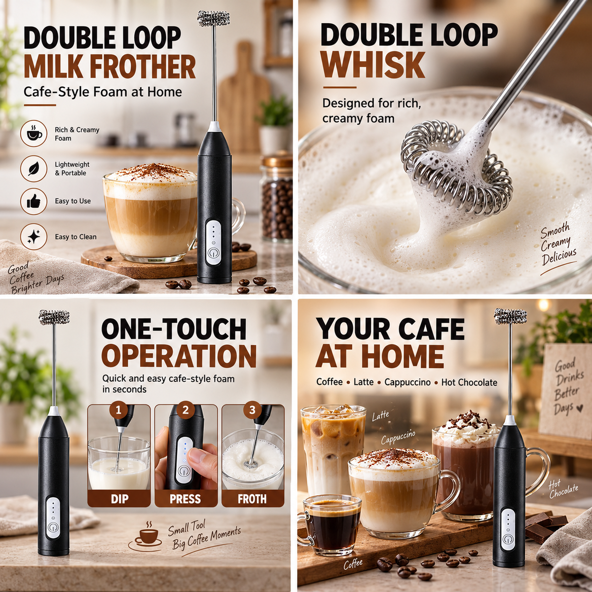 Rechargeable Coffee Beater & Milk Frother